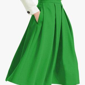 Yige Women's Size 8 Green Pleated Skirt New